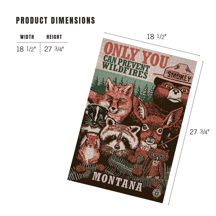 Montana, Smokey Bear and Woodland Creatures, Officially Licensed, Jigsaw Puzzle