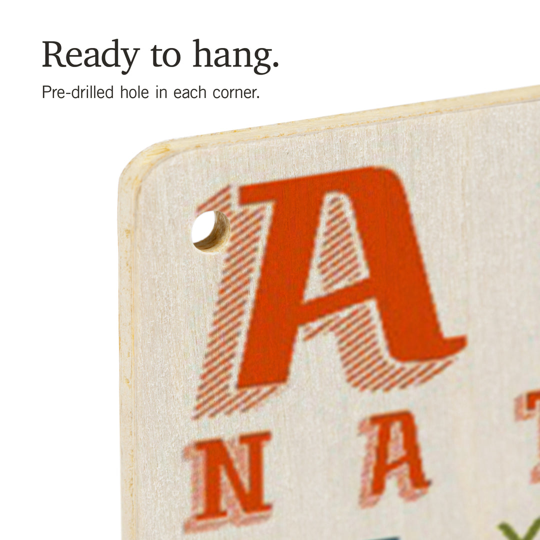 Acadia National Park, Maine, Typography, Wood Sign and Postcards
