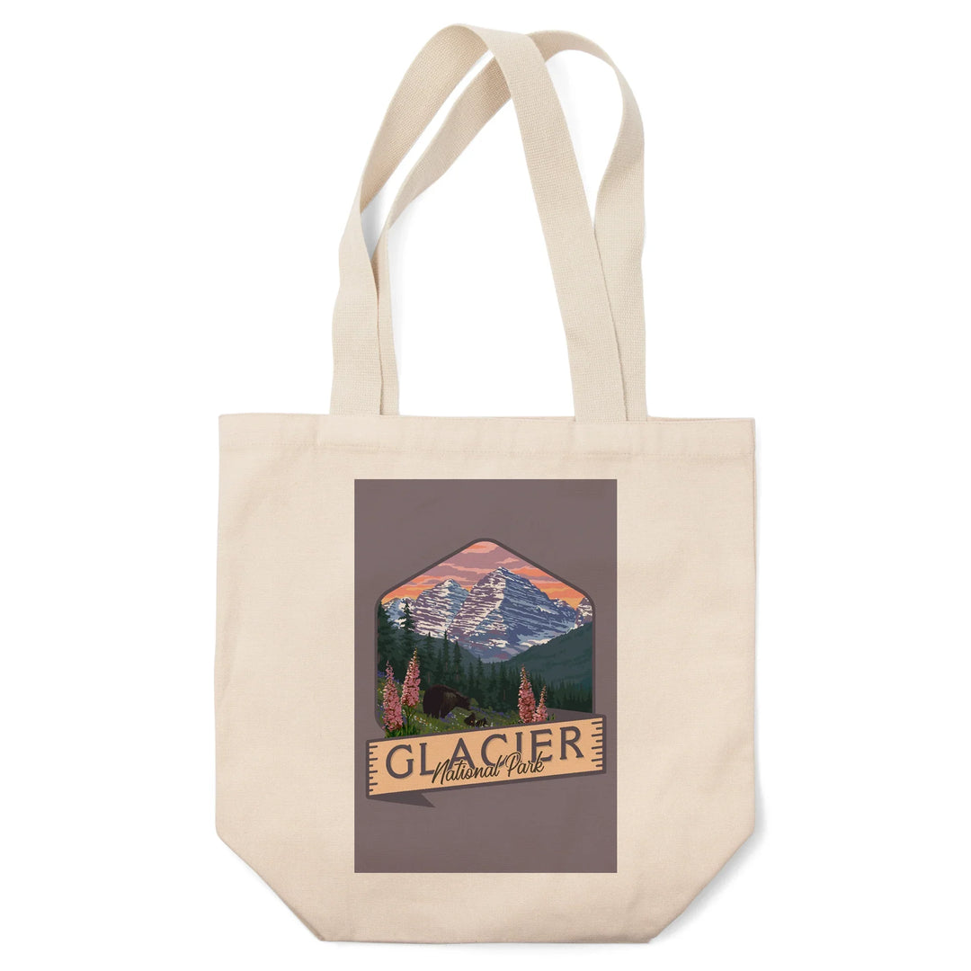 Glacier National Park, Montana, Bear and Spring Flowers,, Tote Bag