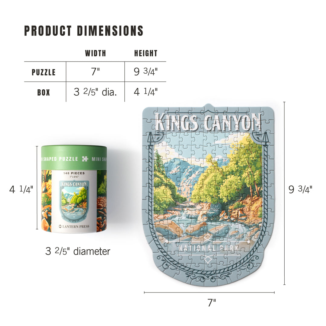 Lantern Press Mini Shaped Adult Jigsaw Puzzle, Protect Our National Parks (Kings Canyon)
