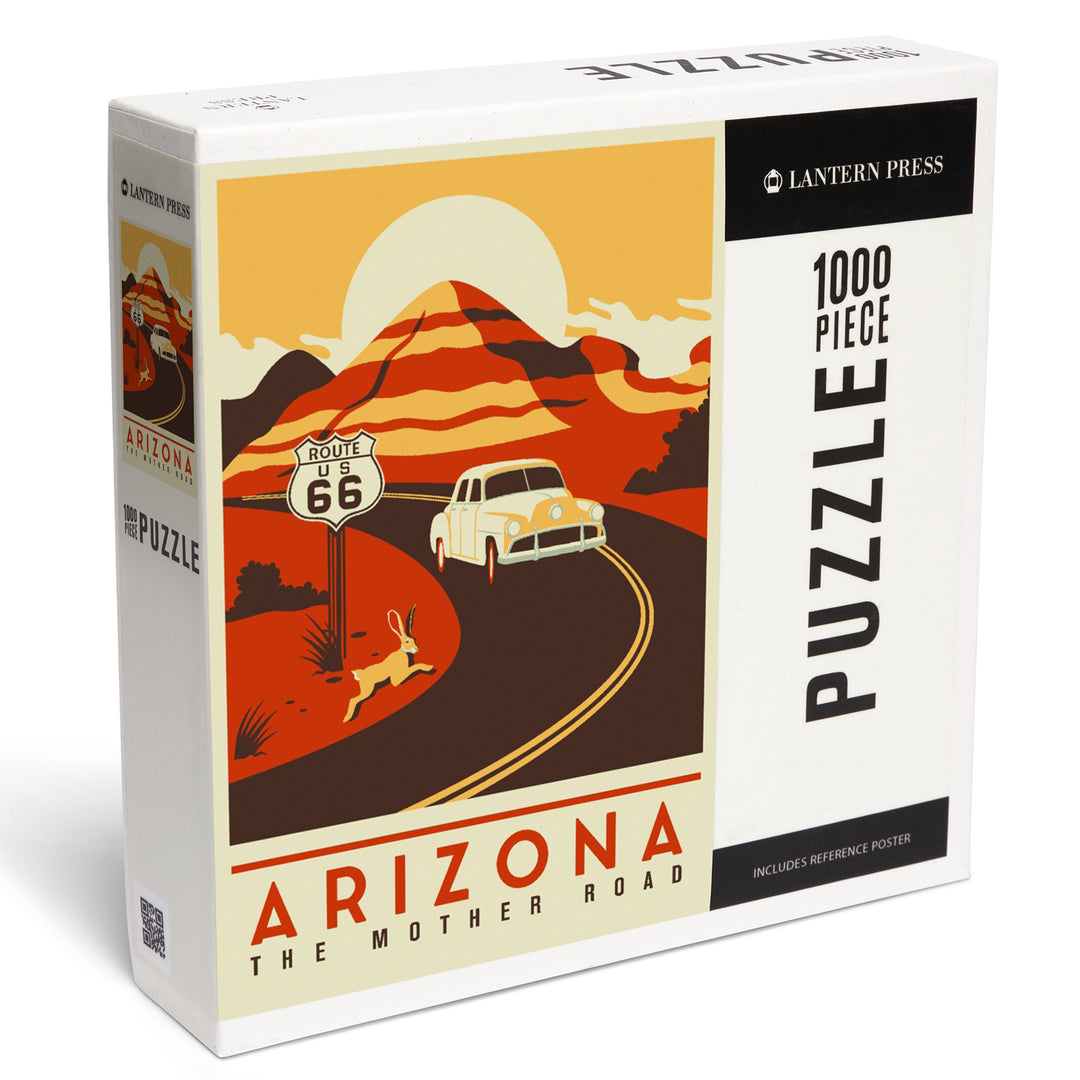 Arizona, Route 66, Mother Road, Simplified, Jigsaw Puzzle