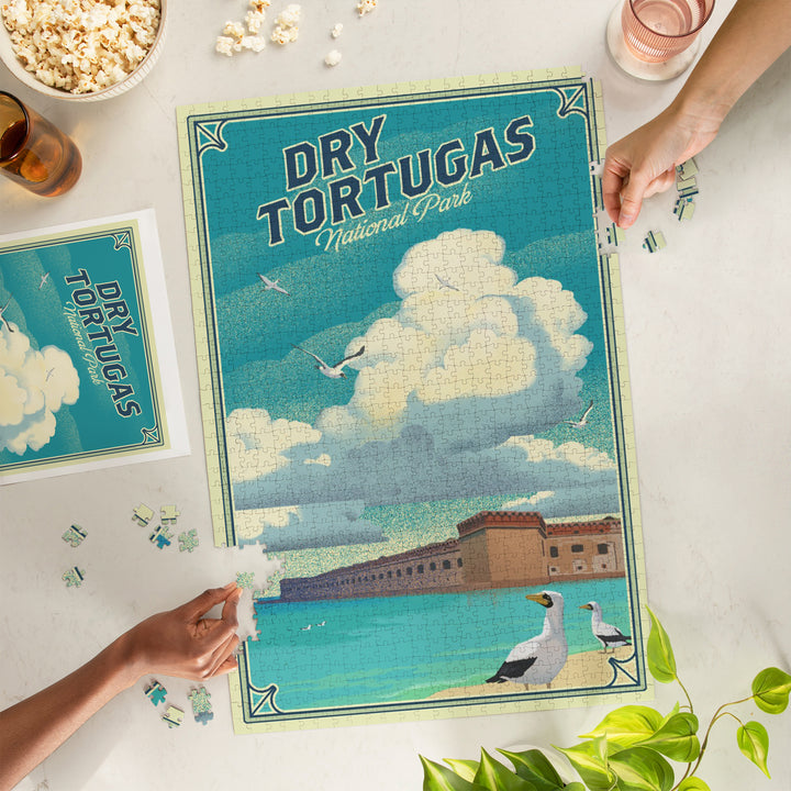 Dry Tortugas National Park, Florida, Lithograph, 1000 Piece Jigsaw Puzzle