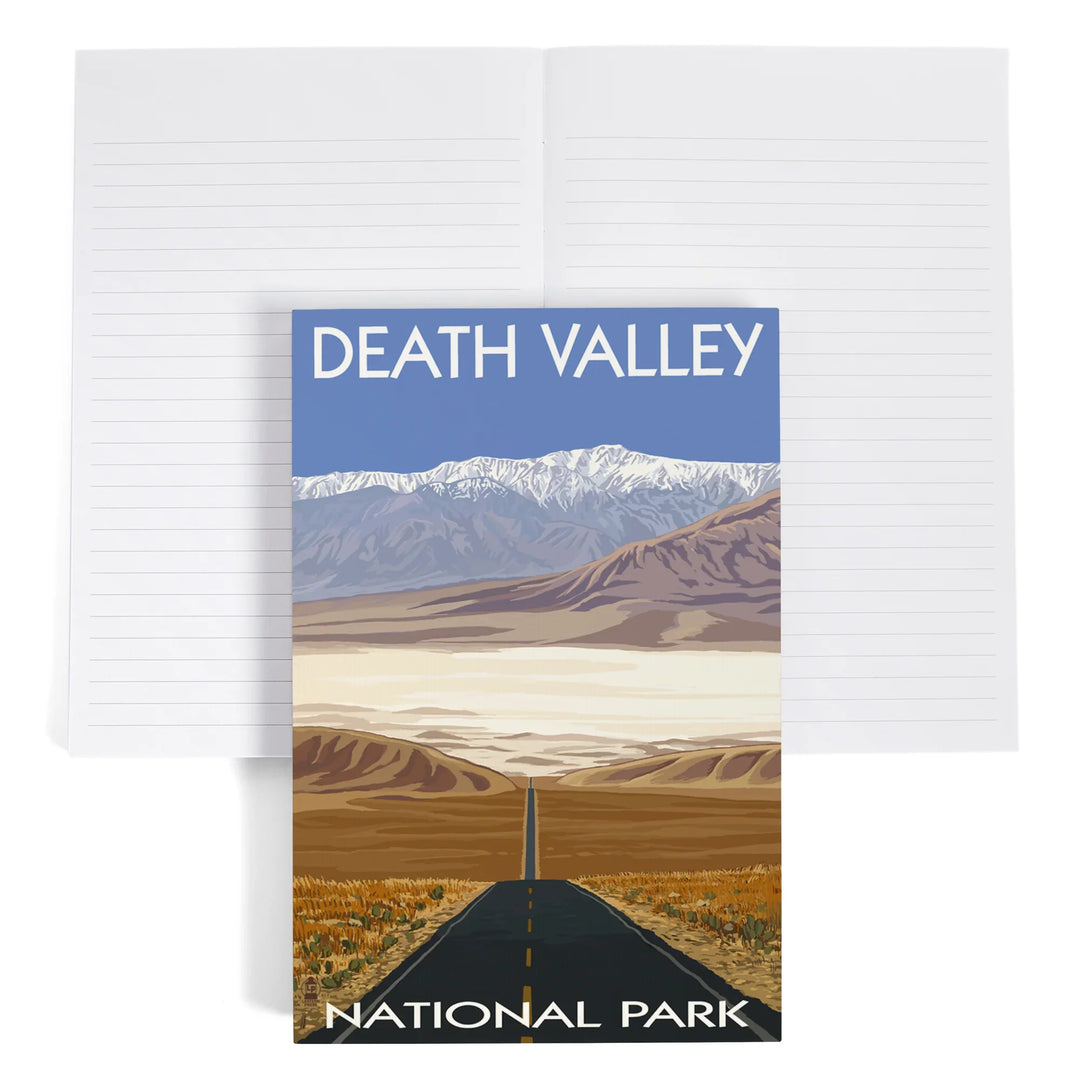 Lined 6x9 Journal, Death Valley National Park, California, Highway View, Lay Flat, 193 Pages, FSC paper