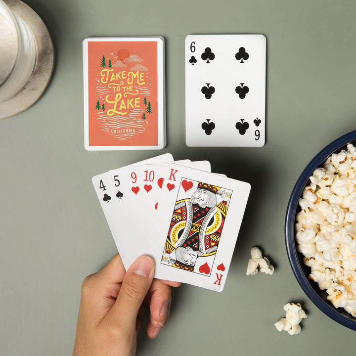 Playing Cards, California, Lake Life Series, Take Me To The Lake, 52 Card Deck with Jokers in Box, Unique Art