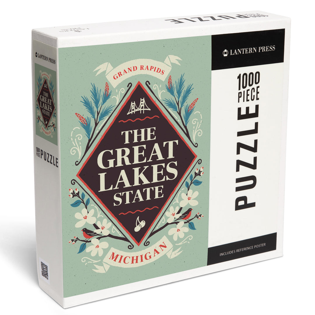 Grand Rapids, Michigan, State Motto Crest, State Series, Jigsaw Puzzle