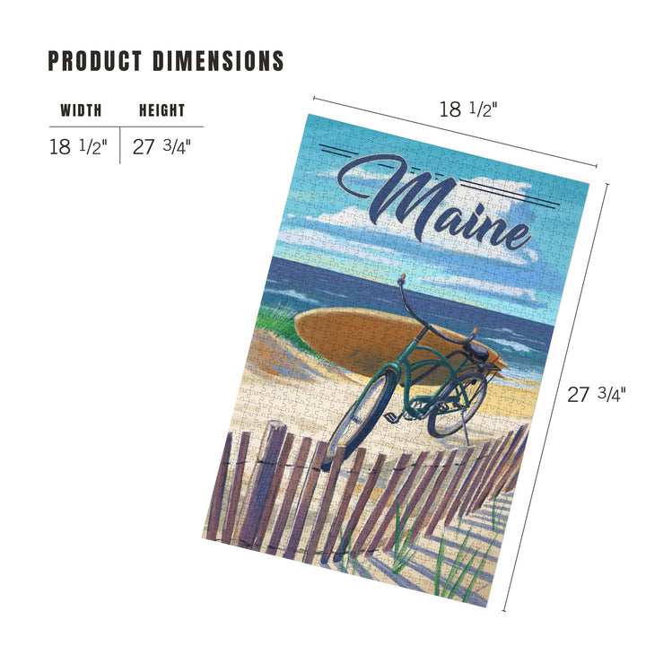 Maine, Beach Cruiser and Surfboard, 1000 Piece Jigsaw Puzzle