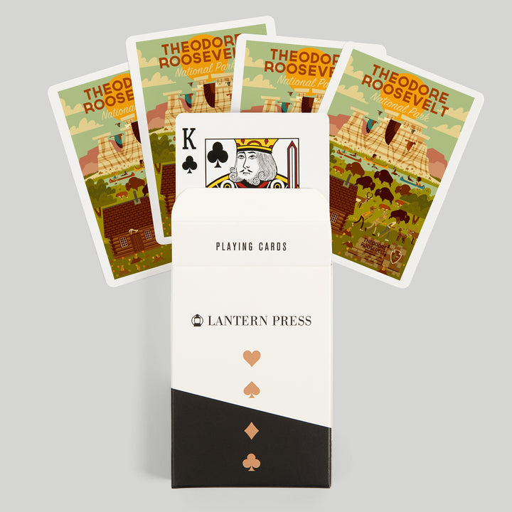 Playing Cards, Theodore Roosevelt National Park, North Dakota, Geometric National Park Series, 52 Card Deck with Jokers in Box, Unique Art