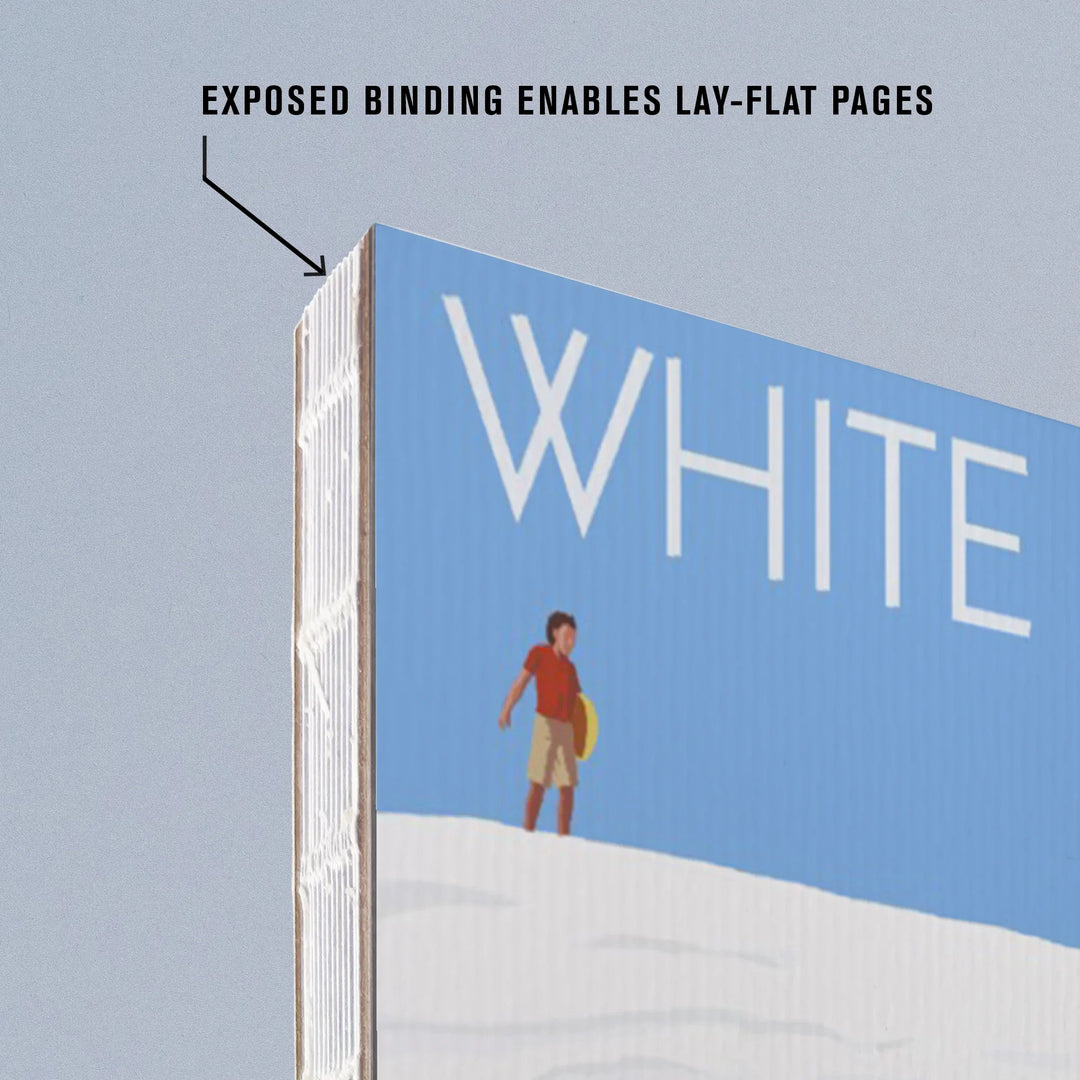 Lined 6x9 Journal, White Sands National Park, New Mexico, Sledding on Sand, Lay Flat, 193 Pages, FSC paper