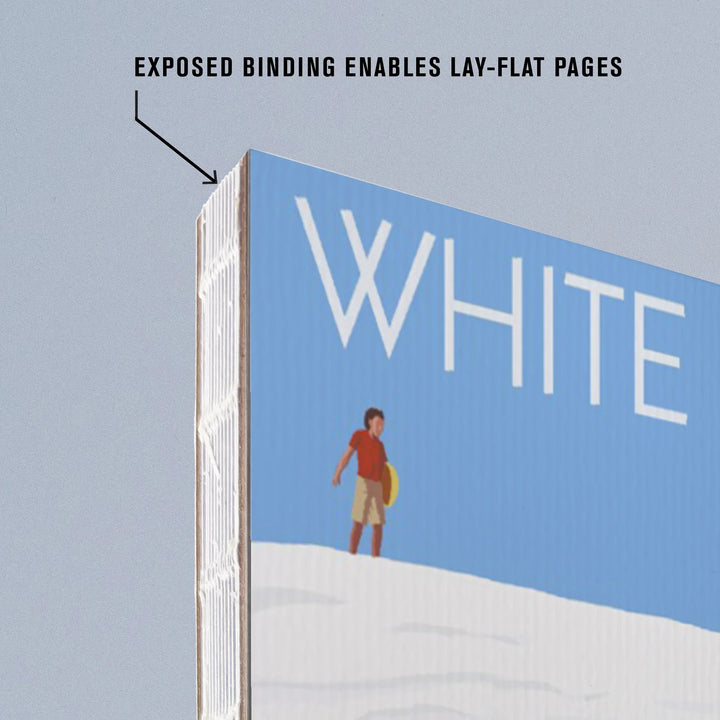 Lined 6x9 Journal, White Sands National Park, New Mexico, Sledding on Sand, Lay Flat, 193 Pages, FSC paper