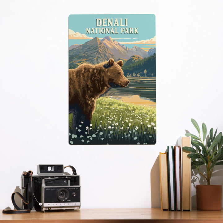 Denali National Park, Painterly, Bear, Metal Signs
