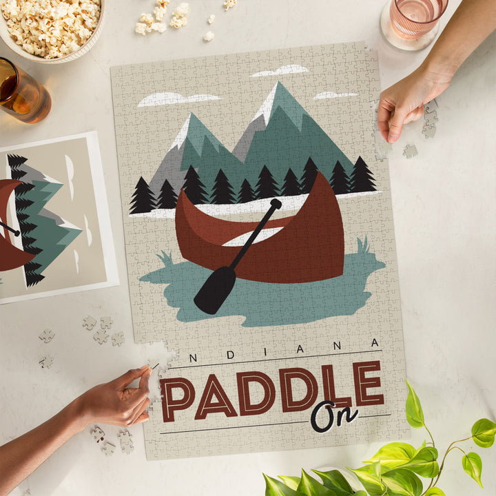 Indiana, Paddle On, Canoe, Jigsaw Puzzle