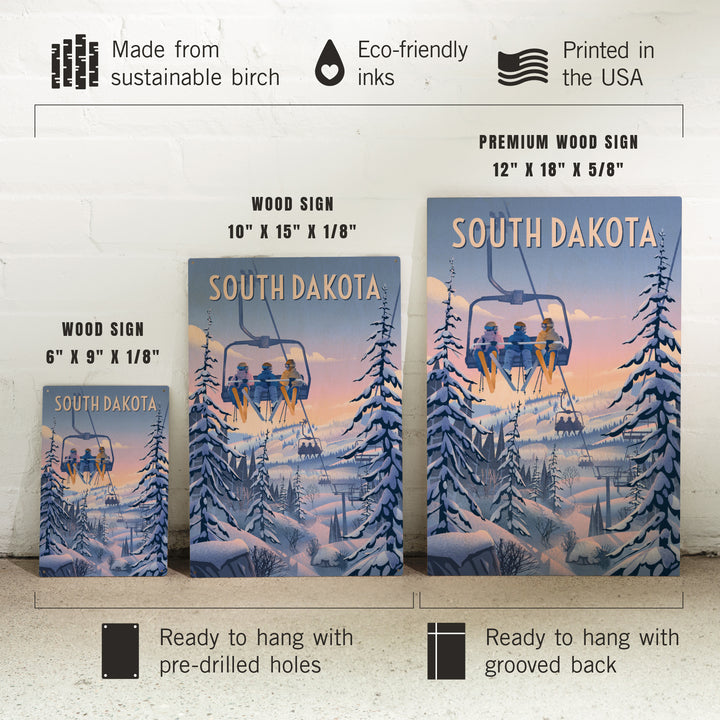 South Dakota, Chill on the Uphill, Ski Lift, Wood Signs and Postcards