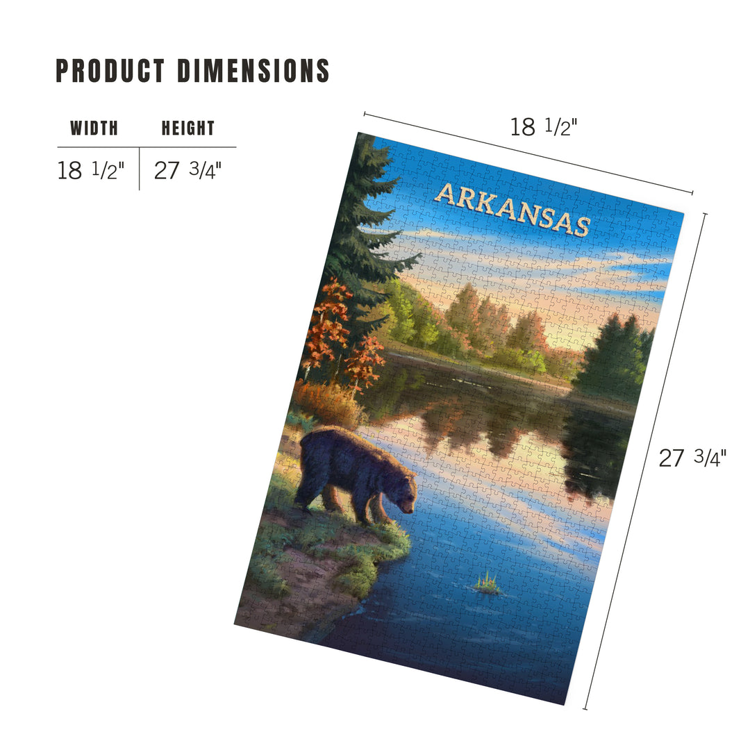 Arkansas, Oil Painting, Bear By Lake At Sunrise, Jigsaw Puzzle