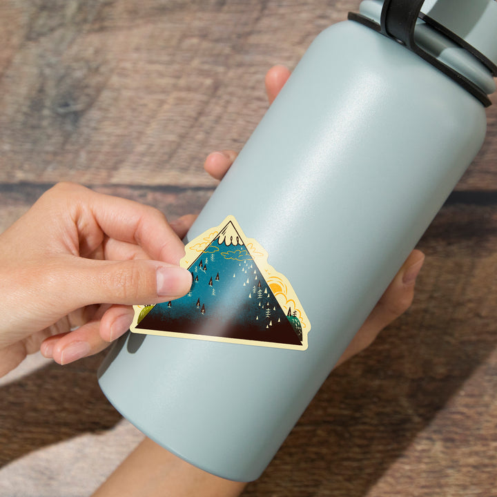 Midcentury, Mountain Peak, Vinyl Sticker