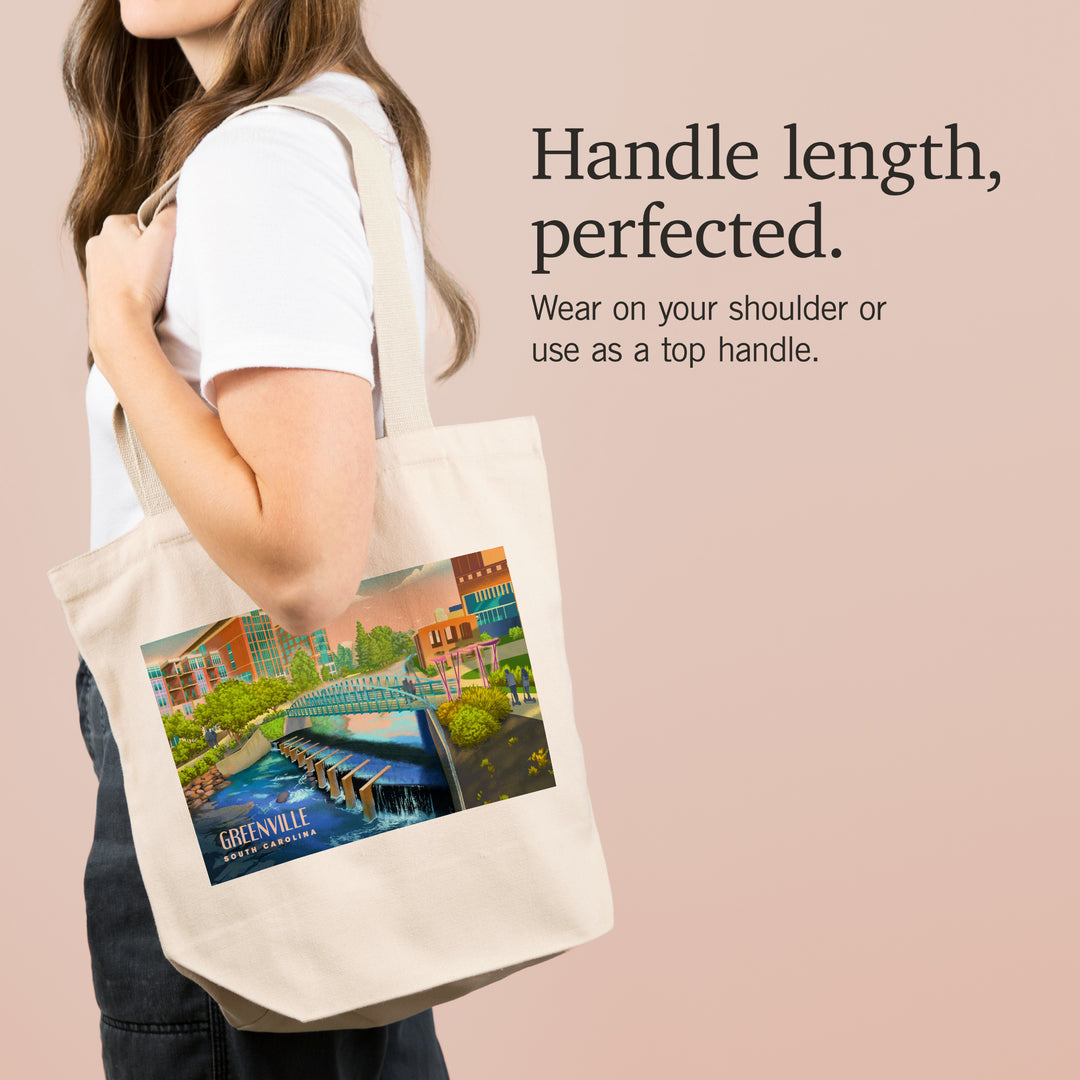 Greenville, South Carolina, Lithograph, Tote Bag
