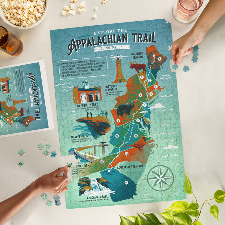 Explore the Appalachian Trail, Traveler's Map, 1000 Piece Jigsaw Puzzle