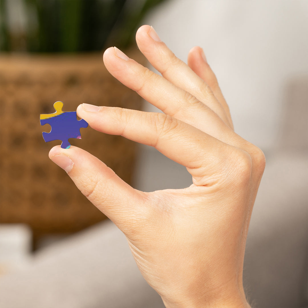 Charlotte, North Carolina, Retro Skyline Chromatic Series, 1000 Piece Jigsaw Puzzle