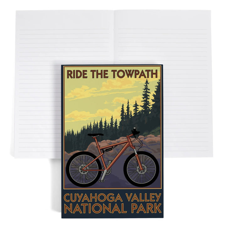 Lined 6x9 Journal, Cuyahoga Valley National Park, Ohio, Mountain Bike, Lay Flat, 193 Pages, FSC paper