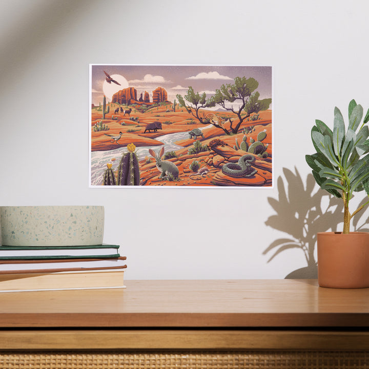 Wildlife Utopia, Desert Landscape, Art & Giclee Prints