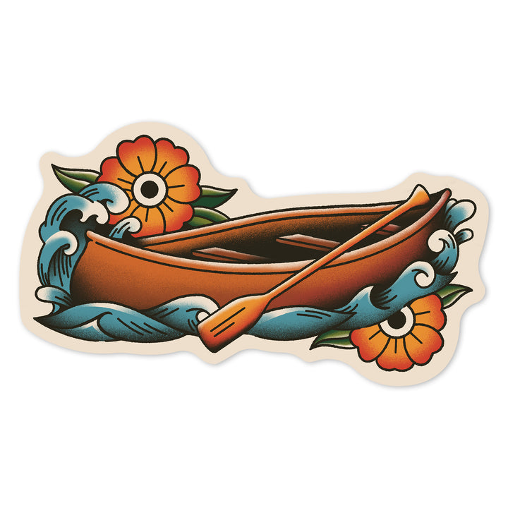 American Traditional, Canoe, Vinyl Sticker
