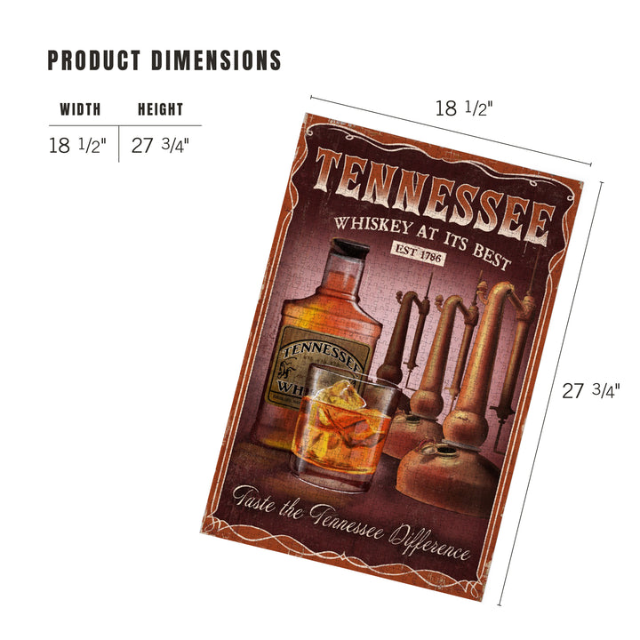 Tennessee, Whiskey Vintage Sign, Jigsaw Puzzle