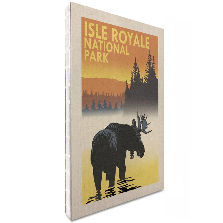 Lined 6x9 Journal, Isle Royale National Park, Michigan, Moose at Dawn, Lay Flat, 193 Pages, FSC paper