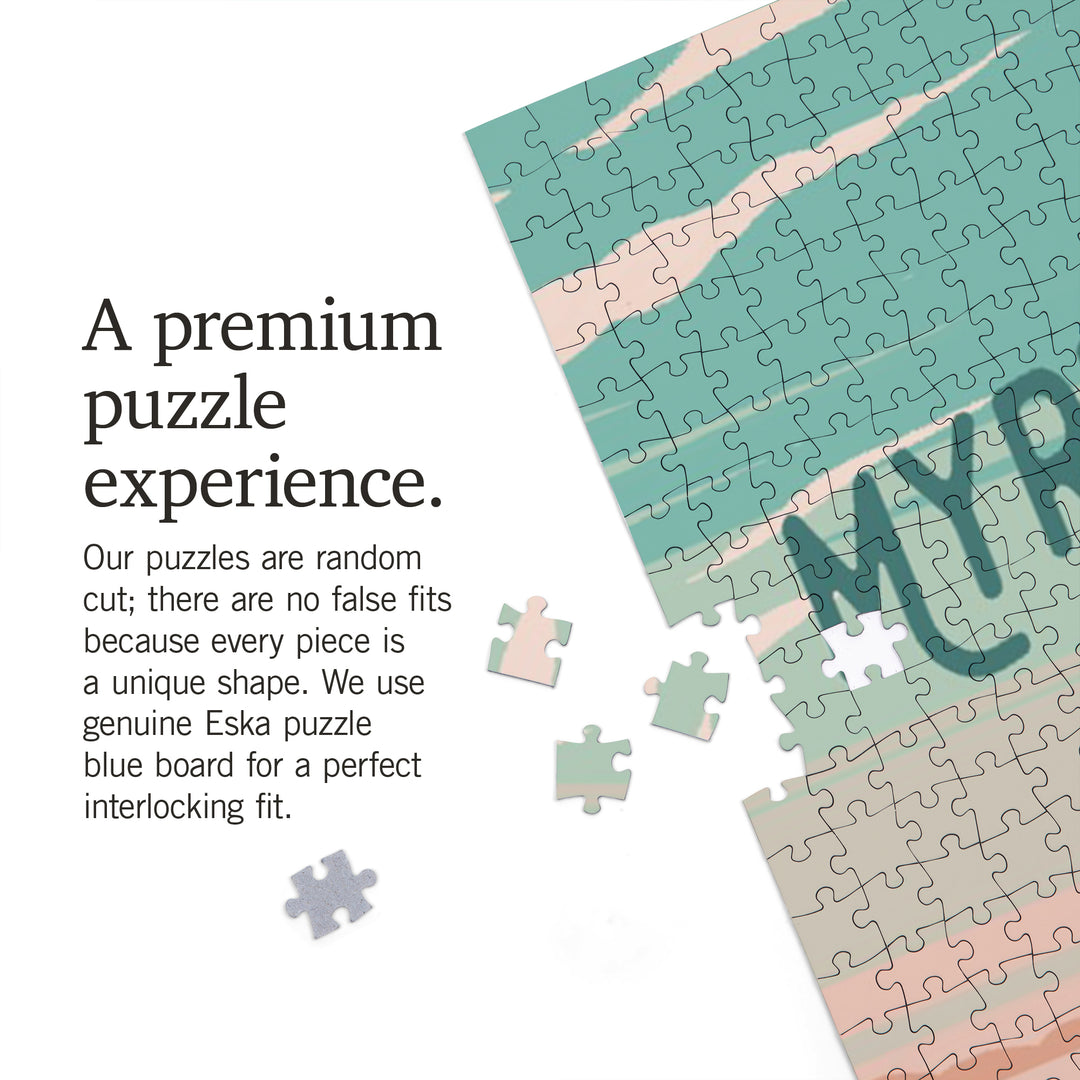 Myrtle Beach, South Carolina, Painterly, Bottle This Moment, Beach Chairs, 1000 Piece Jigsaw Puzzle