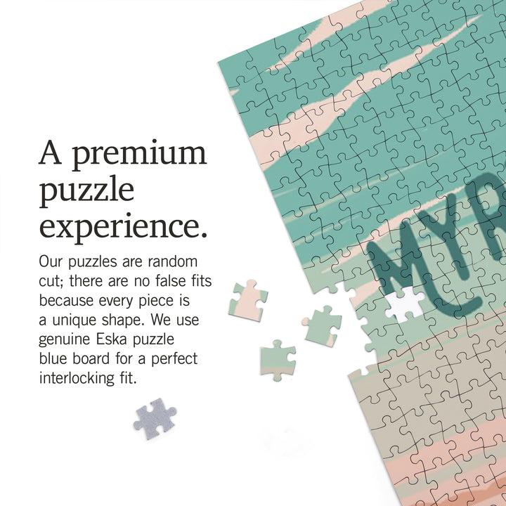 Myrtle Beach, South Carolina, Painterly, Bottle This Moment, Beach Chairs, 1000 Piece Jigsaw Puzzle