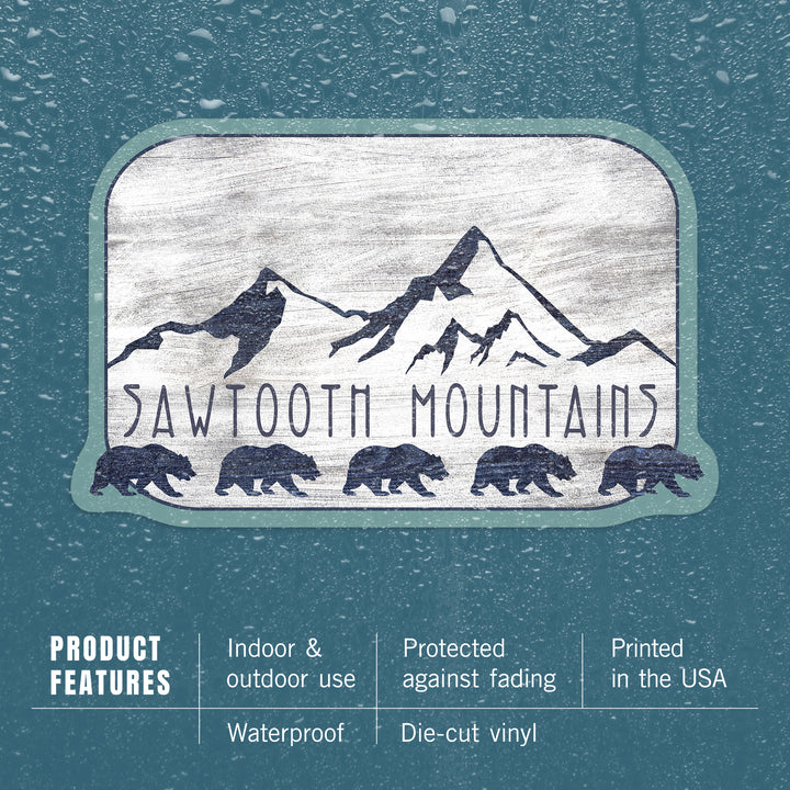 Sawtooth Mountains, Idaho, Five Bears, Contour, Vinyl Sticker