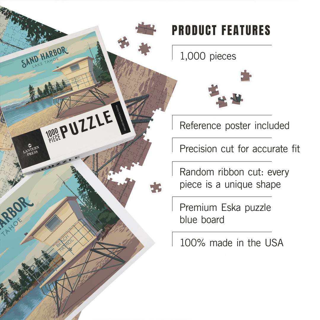 Sand Harbor, Lake Tahoe, Painterly, 1000 Piece Jigsaw Puzzle