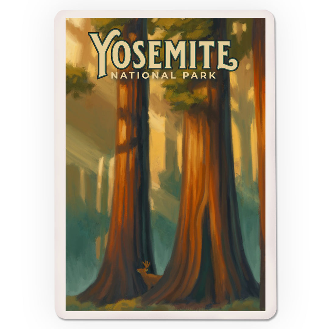 Playing Cards, Yosemite National Park, California, Visit Mariposa Grove, Oil Paintings, 52 Card Deck with Jokers in Box, Unique Art