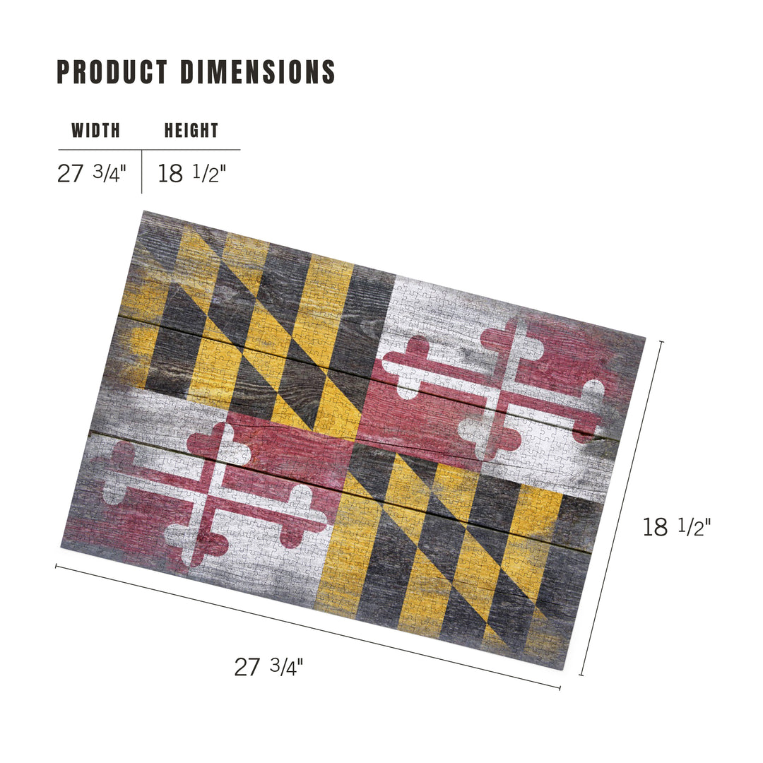 Rustic Maryland State Flag, 1000 Piece Jigsaw Puzzle