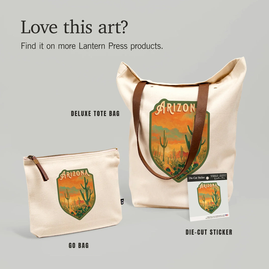 Arizona, Oil Painting National Park Series, Organic Cotton Zipper Pouch, Go Bag