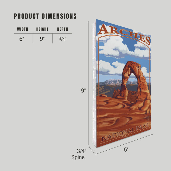 Lined 6x9 Journal, Arches National Park, Utah, Delicate Arch, Day Scene, Lay Flat, 193 Pages, FSC paper