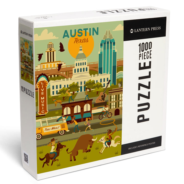 Austin, Texas, Geometric, City Series, 1000 Piece Jigsaw Puzzle
