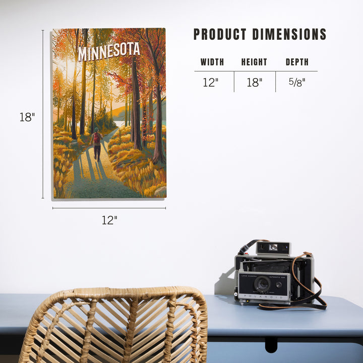 Minnesota, Walk In The Woods, Day Hike, Wood Signs and Postcards - Lantern Press