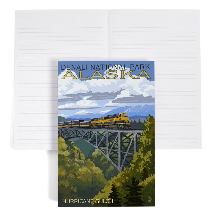 Lined 6x9 Journal, Denali National Park, Alaska, Hurricane Gulch, Lay Flat, 193 Pages, FSC paper