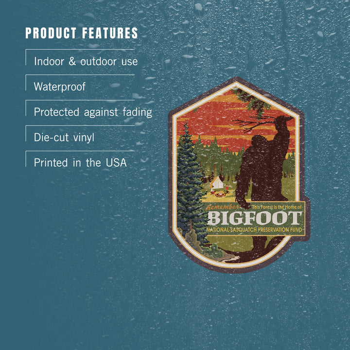 Home of Bigfoot, WPA Style, Contour, Vinyl Sticker