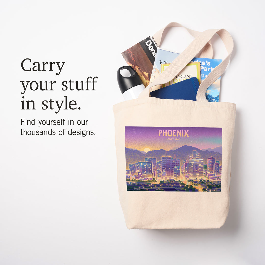 Phoenix, Arizona, Lithograph, City Series, Tote Bag