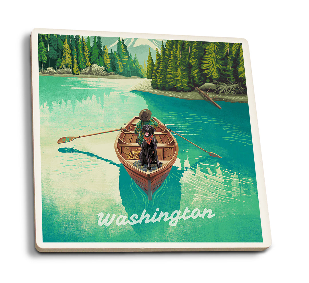 Washington, Quiet Explorer, Boating, Mountain, Coaster Set