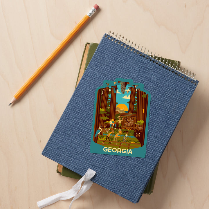 Georgia, Geometric, Forest, Vinyl Sticker