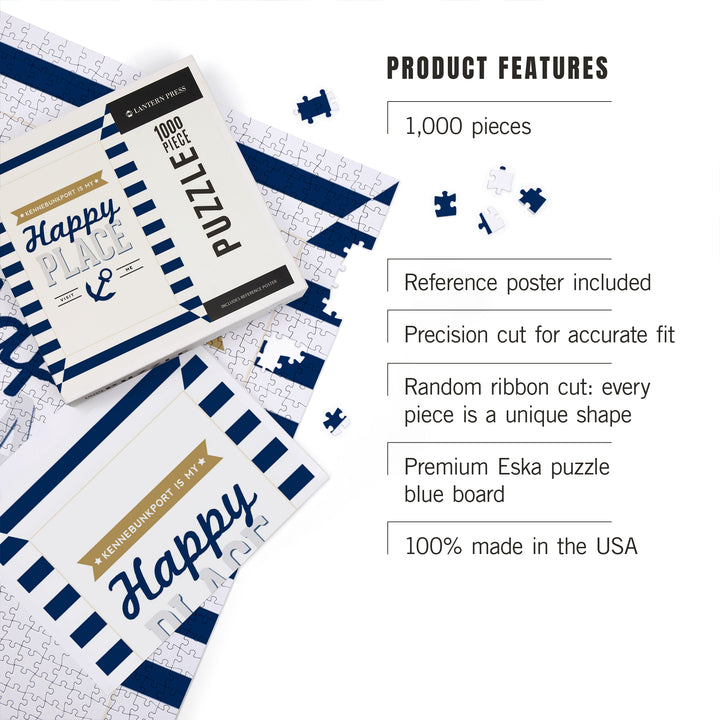 Kennebunkport, Maine, Kennebunkport Is My Happy Place, 1000 Piece Jigsaw Puzzle