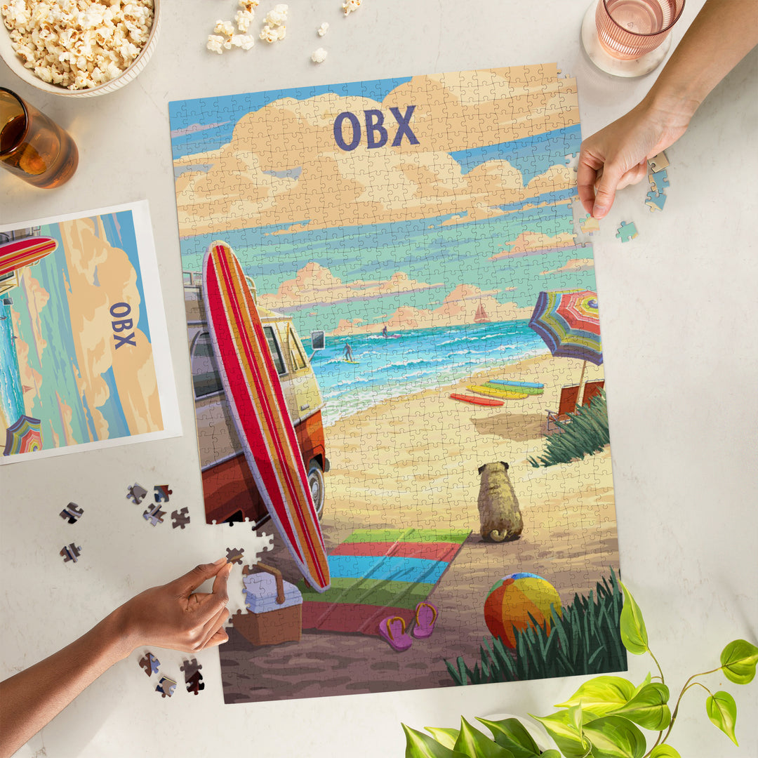 Outer Banks, North Carolina, Painterly, Beach Activities, Jigsaw Puzzle