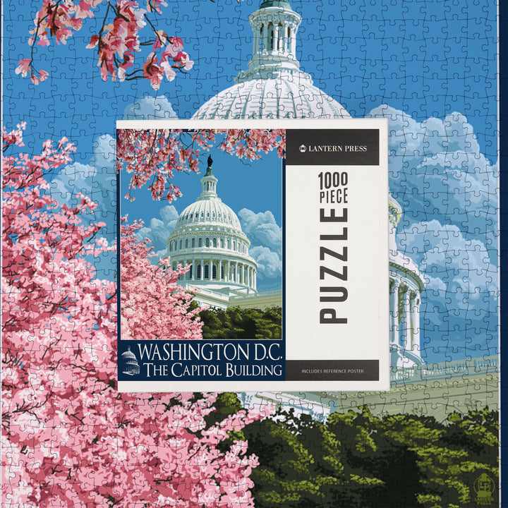 Washington DC, Capitol Building and Cherry Blossoms, Jigsaw Puzzle