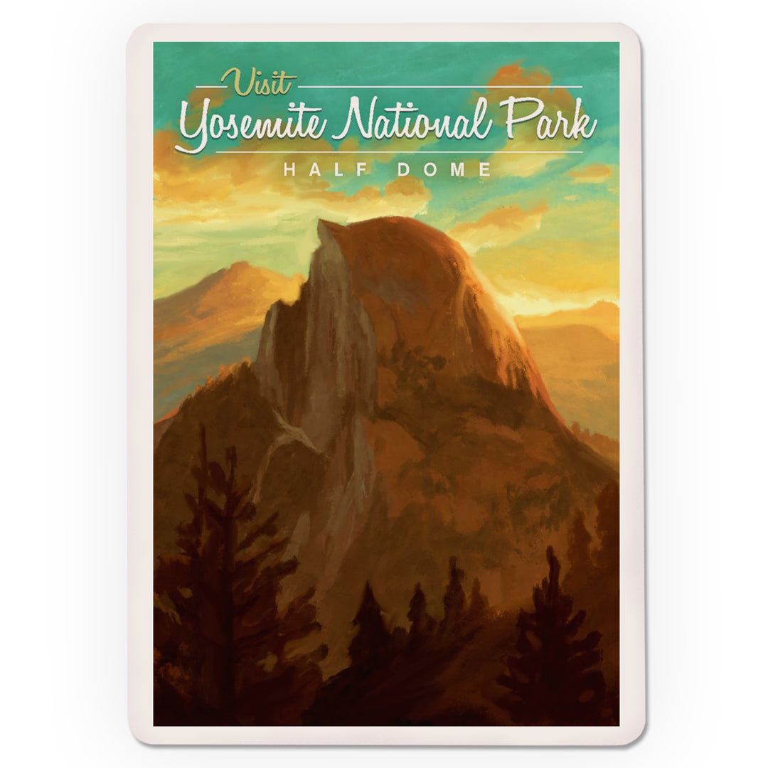 Playing Cards, Yosemite National Park, California, Visit Half Dome, Oil Painting, 52 Card Deck with Jokers in Box, Unique Art