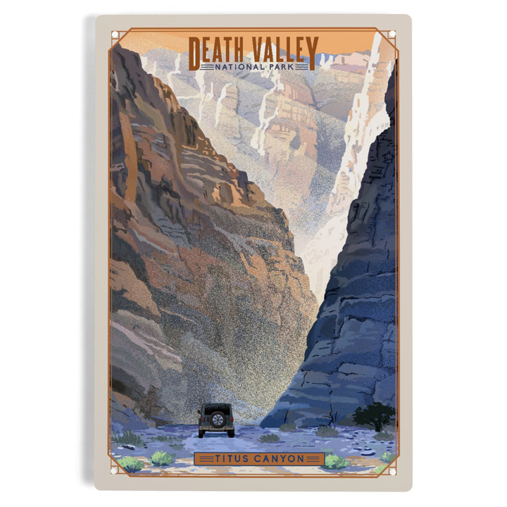 Death Valley National Park, California, Titus Canyon, Lithograph National Park Series, Metal Signs