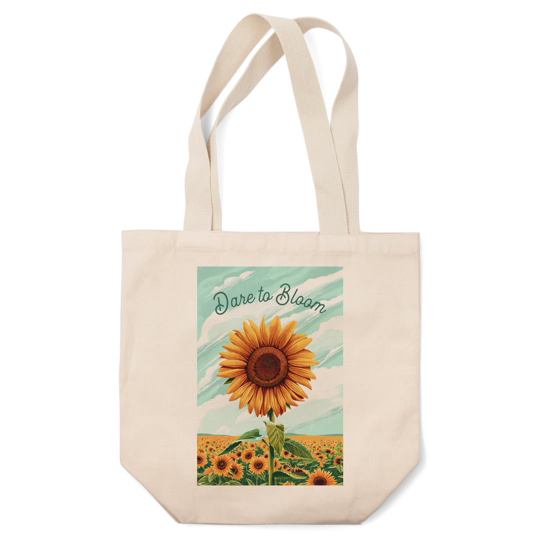 Dare to Bloom, Sunflower, Tote Bag - Lantern Press