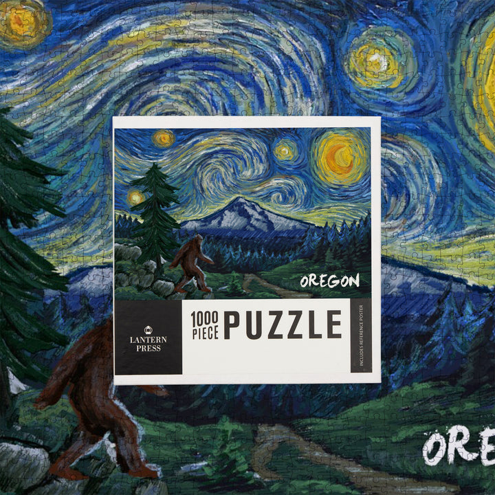 Oregon, Bigfoot, Starry Night, 1000 Piece Jigsaw Puzzle