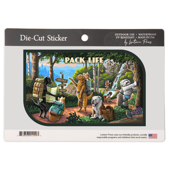 Pack Life – Hiking Dogs Camping Adventure, Vinyl Sticker