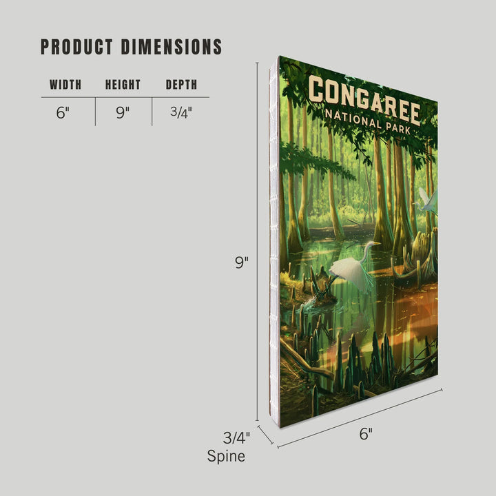 Lined 6x9 Journal, South Carolina, Oil Painting, Congaree National Park, Lay Flat, 193 Pages, FSC paper